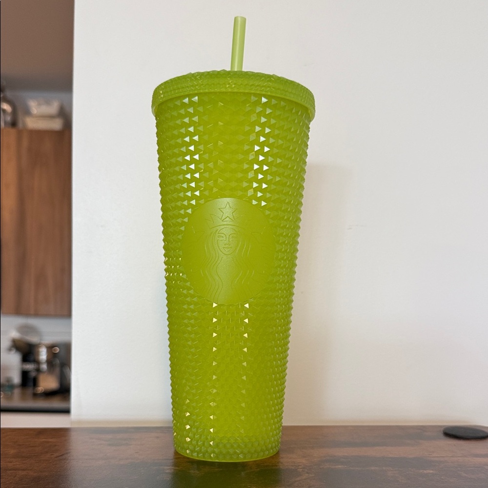 Starbucks Neon Green Glow in the Dark Studded Tumbler